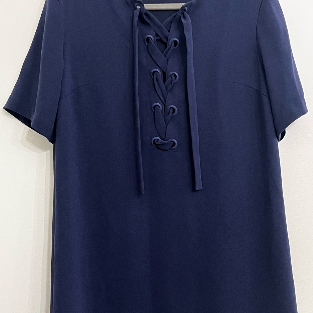 Club Monaco Elegant Navy Blue Midi Dress Women’s 8 Resort Career Office Preppy